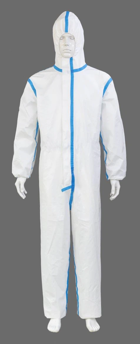 Tyvek PE/PP auduma vienreizējās aizsardzības kombinezoni